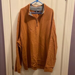 Lands' End Orange Zip Up Sweater with Relaxed Fit